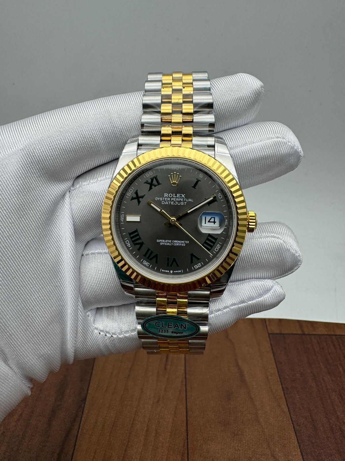 Rolex Datejust 41 Two Tone Yellow Gold Champagne Index Dial Jubilee Bracelet Fluted Bezel