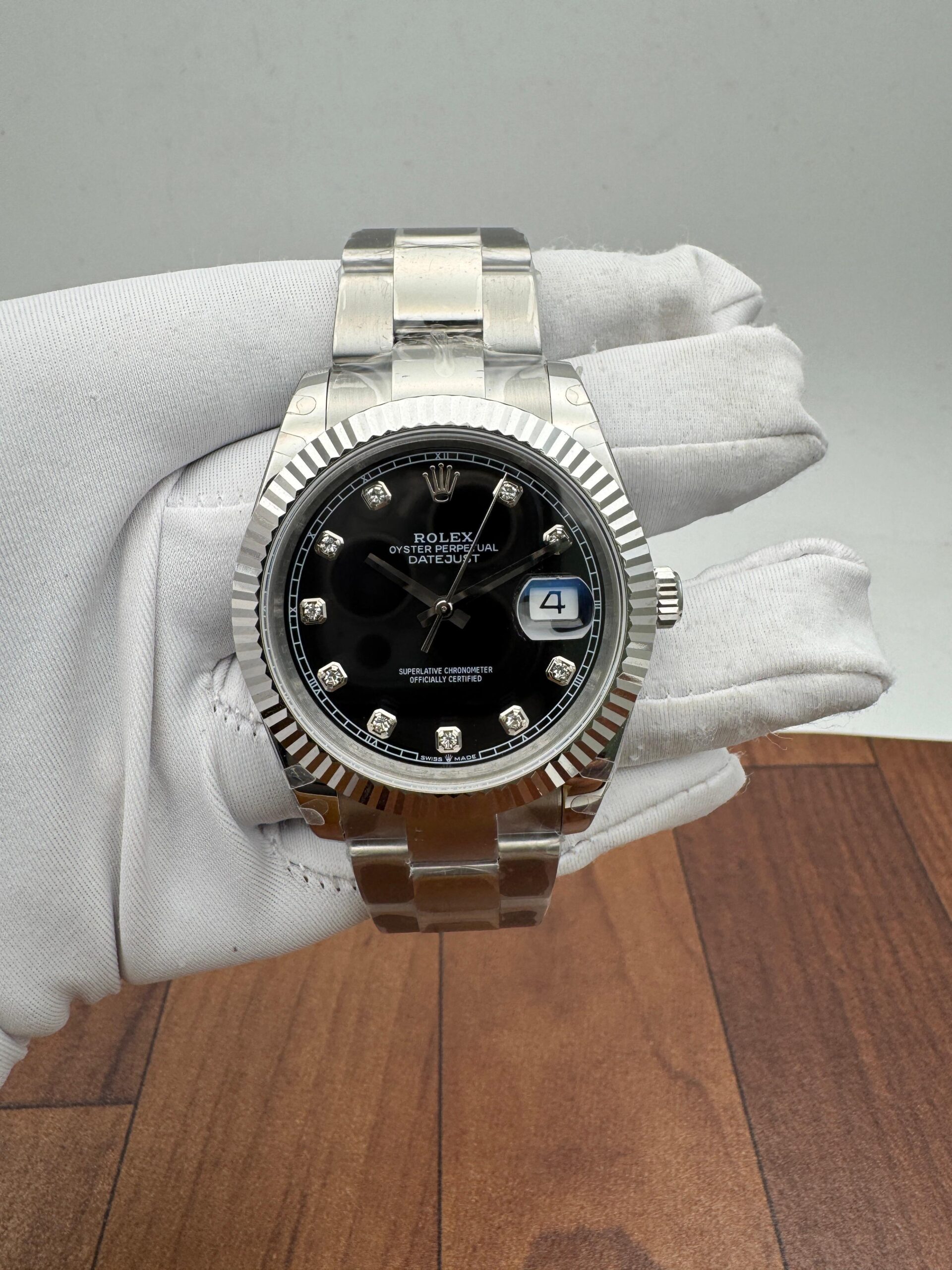 2022 Rolex 126334 Datejust 41 Black Diamond Dial Stainless Steel