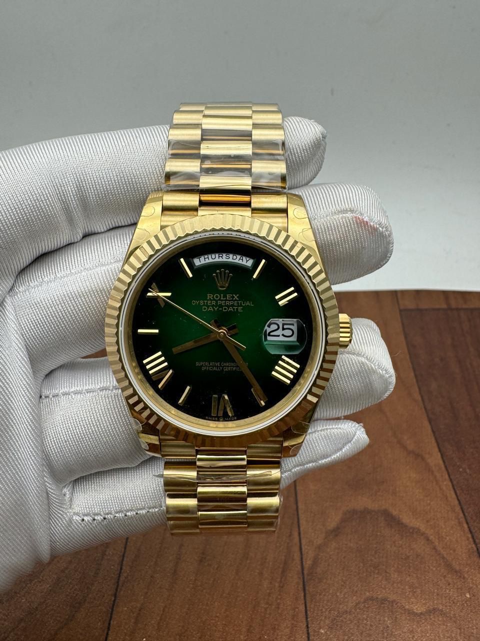 Rolex DayDate Green Roman Dial 36MM Swiss