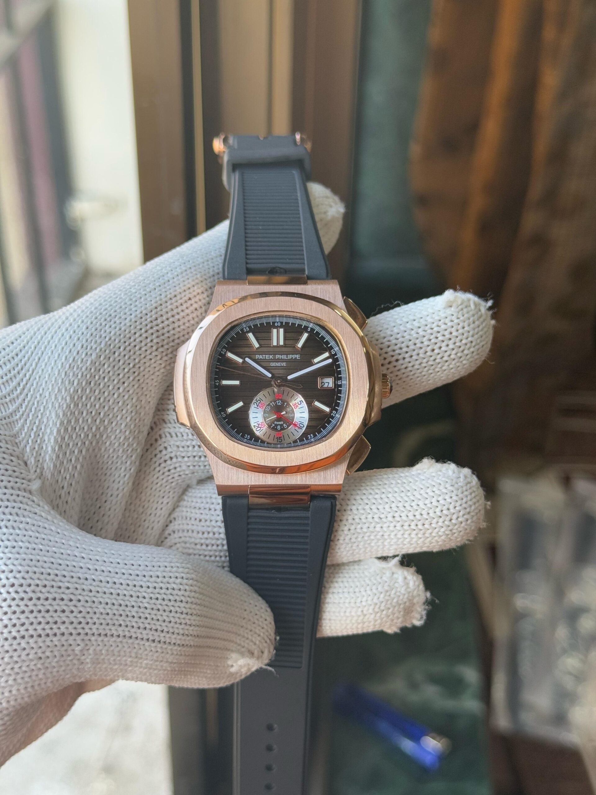 Patek Philippe  No rating genuine image Patek Philippe Watches Nautilus Mens Rose Gold 5980R-001