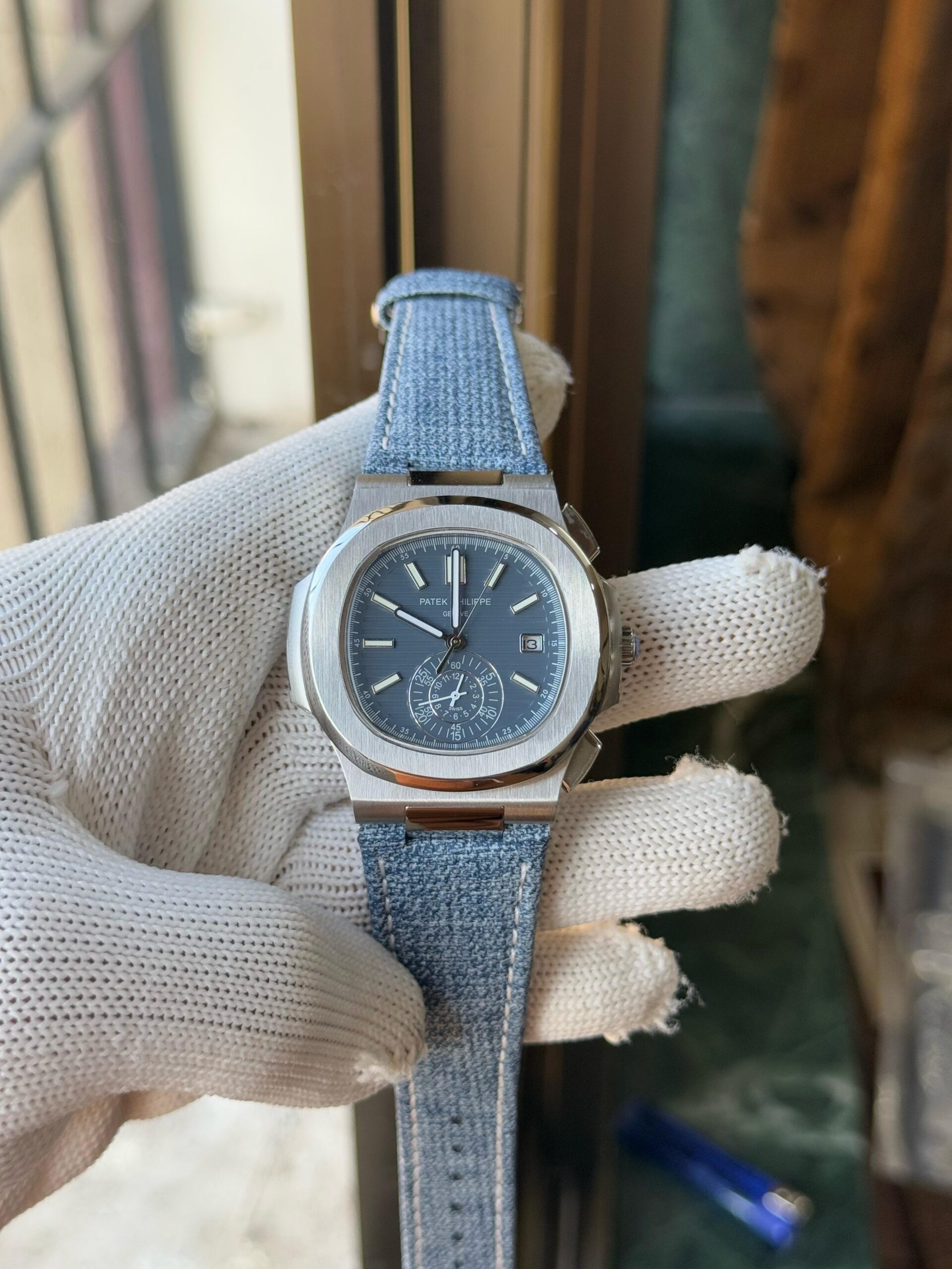 Patek Philippe Nautilus Self-Winding Chronograph 40mm Blue Dial 5980/60G-001