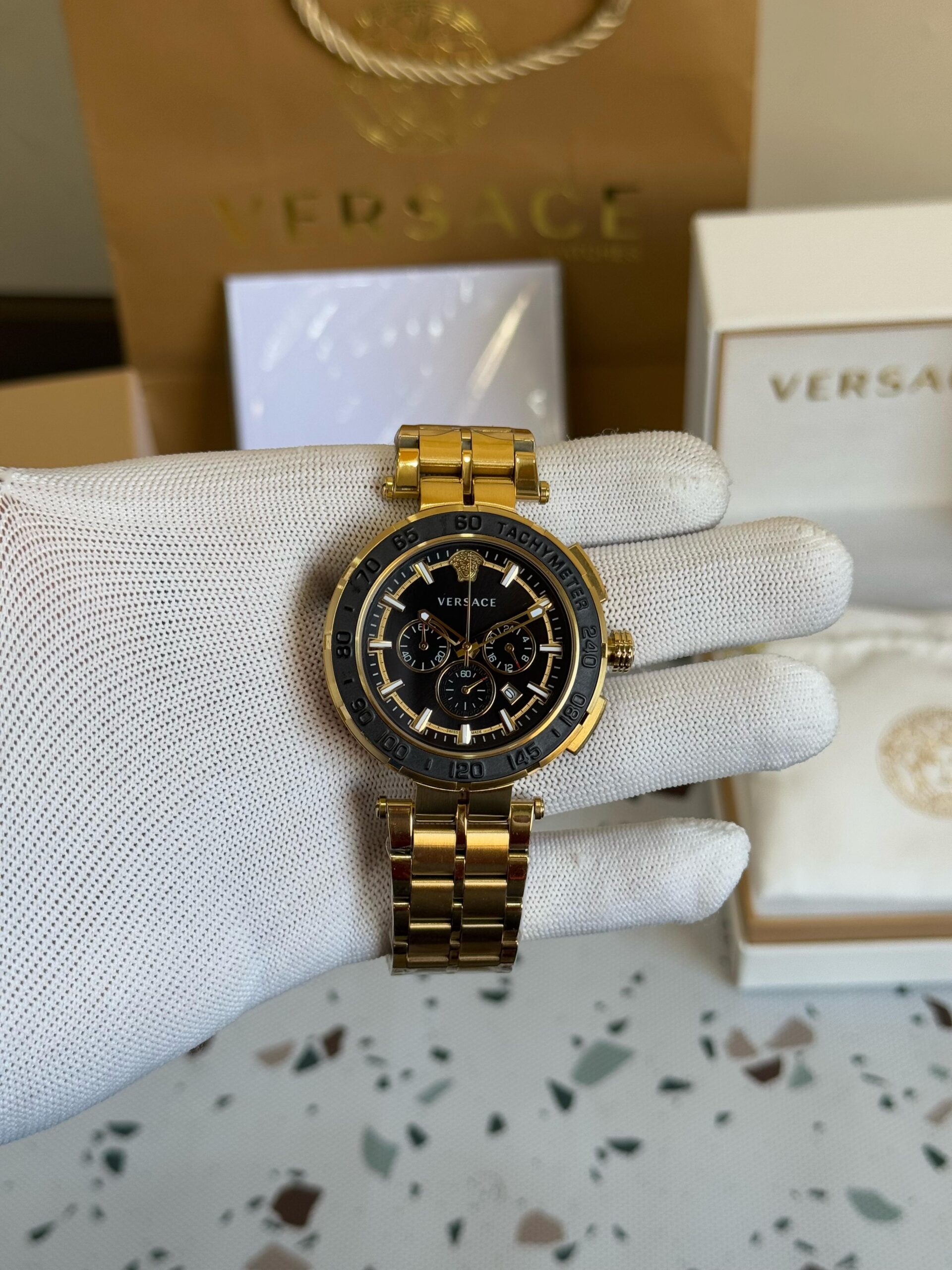 Versace VEPM00720 Greca Chronograph Watch for Men