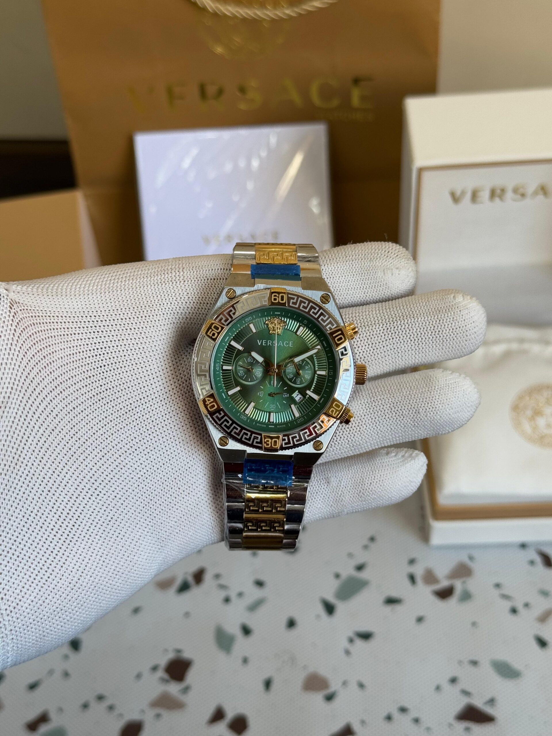 Versace VESO01324 V-Sporty Greca Chronograph Watch for Men